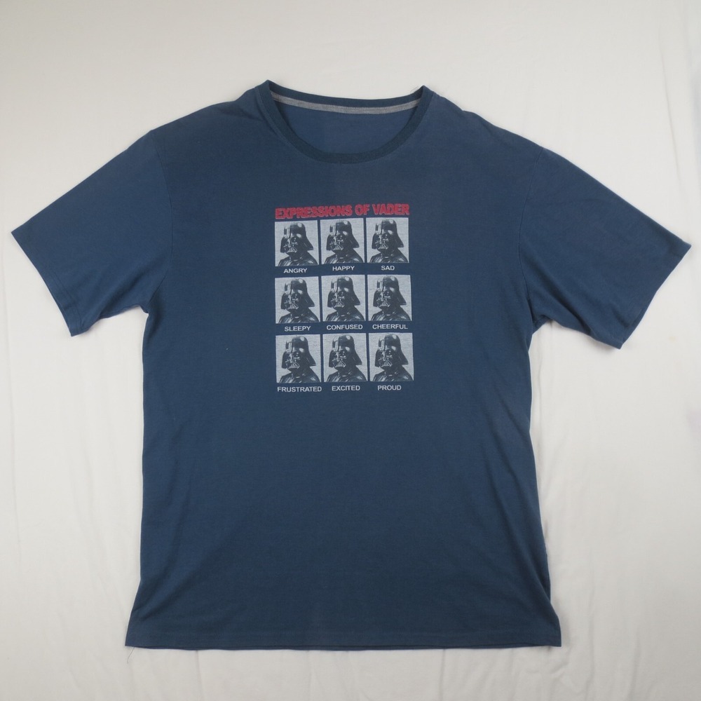 Star Wars Expressions of Vader T-Shirt Mens XL* Blue Darth Vader Graphic Tee
